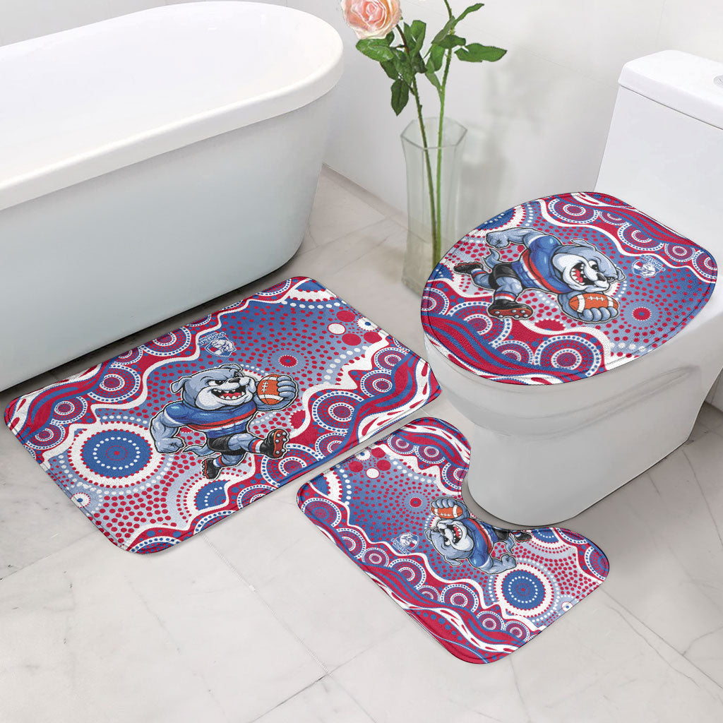 Western Bulldogs Bathroom Set Aboriginal Dot Pattern - Football Mascot Heritage Pride