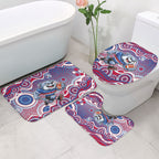 Western Bulldogs Bathroom Set Aboriginal Dot Pattern - Football Mascot Heritage Pride