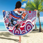 Western Bulldogs Beach Blanket Aboriginal Dot Pattern - Football Mascot Heritage Pride