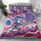 Western Bulldogs Bedding Set Aboriginal Dot Pattern - Football Mascot Heritage Pride
