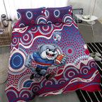 Western Bulldogs Bedding Set Aboriginal Dot Pattern - Football Mascot Heritage Pride