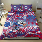 Western Bulldogs Bedding Set Aboriginal Dot Pattern - Football Mascot Heritage Pride