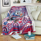 Western Bulldogs Blanket Aboriginal Dot Pattern - Football Mascot Heritage Pride