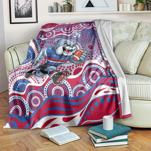 Western Bulldogs Blanket Aboriginal Dot Pattern - Football Mascot Heritage Pride