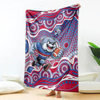 Western Bulldogs Blanket Aboriginal Dot Pattern - Football Mascot Heritage Pride