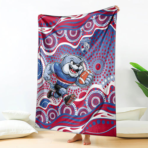 Western Bulldogs Blanket Aboriginal Dot Pattern - Football Mascot Heritage Pride
