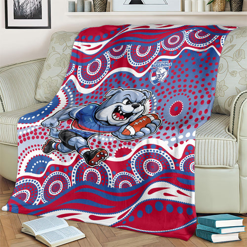 Western Bulldogs Blanket Aboriginal Dot Pattern - Football Mascot Heritage Pride
