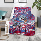 Western Bulldogs Blanket Aboriginal Dot Pattern - Football Mascot Heritage Pride