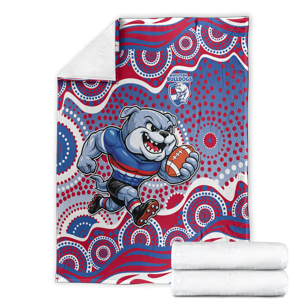 Western Bulldogs Blanket Aboriginal Dot Pattern - Football Mascot Heritage Pride