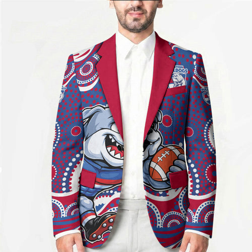 Western Bulldogs Blazer Aboriginal Dot Pattern - Football Mascot Heritage Pride