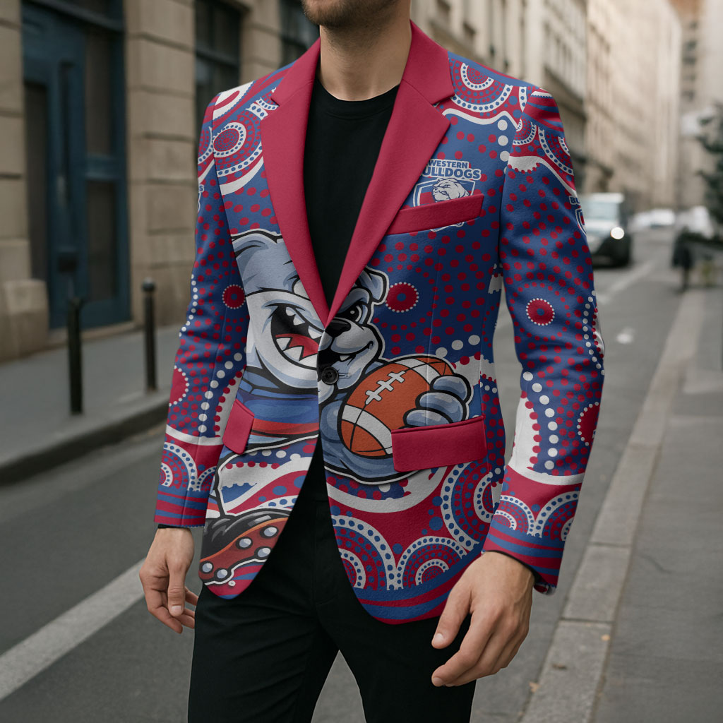 Western Bulldogs Blazer Aboriginal Dot Pattern - Football Mascot Heritage Pride