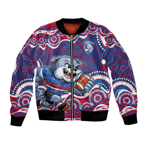 Western Bulldogs Bomber Jacket Aboriginal Dot Pattern - Football Mascot Heritage Pride