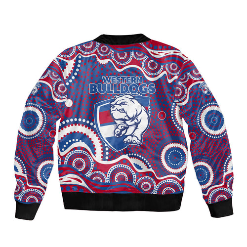 Western Bulldogs Bomber Jacket Aboriginal Dot Pattern - Football Mascot Heritage Pride