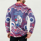 Western Bulldogs Button Sweatshirt Aboriginal Dot Pattern - Football Mascot Heritage Pride