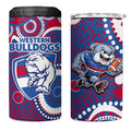 Western Bulldogs 4 in 1 Can Cooler Tumbler Aboriginal Dot Pattern - Football Mascot Heritage Pride