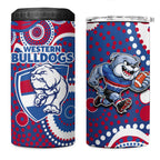 Western Bulldogs 4 in 1 Can Cooler Tumbler Aboriginal Dot Pattern - Football Mascot Heritage Pride
