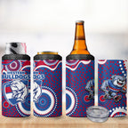 Western Bulldogs 4 in 1 Can Cooler Tumbler Aboriginal Dot Pattern - Football Mascot Heritage Pride