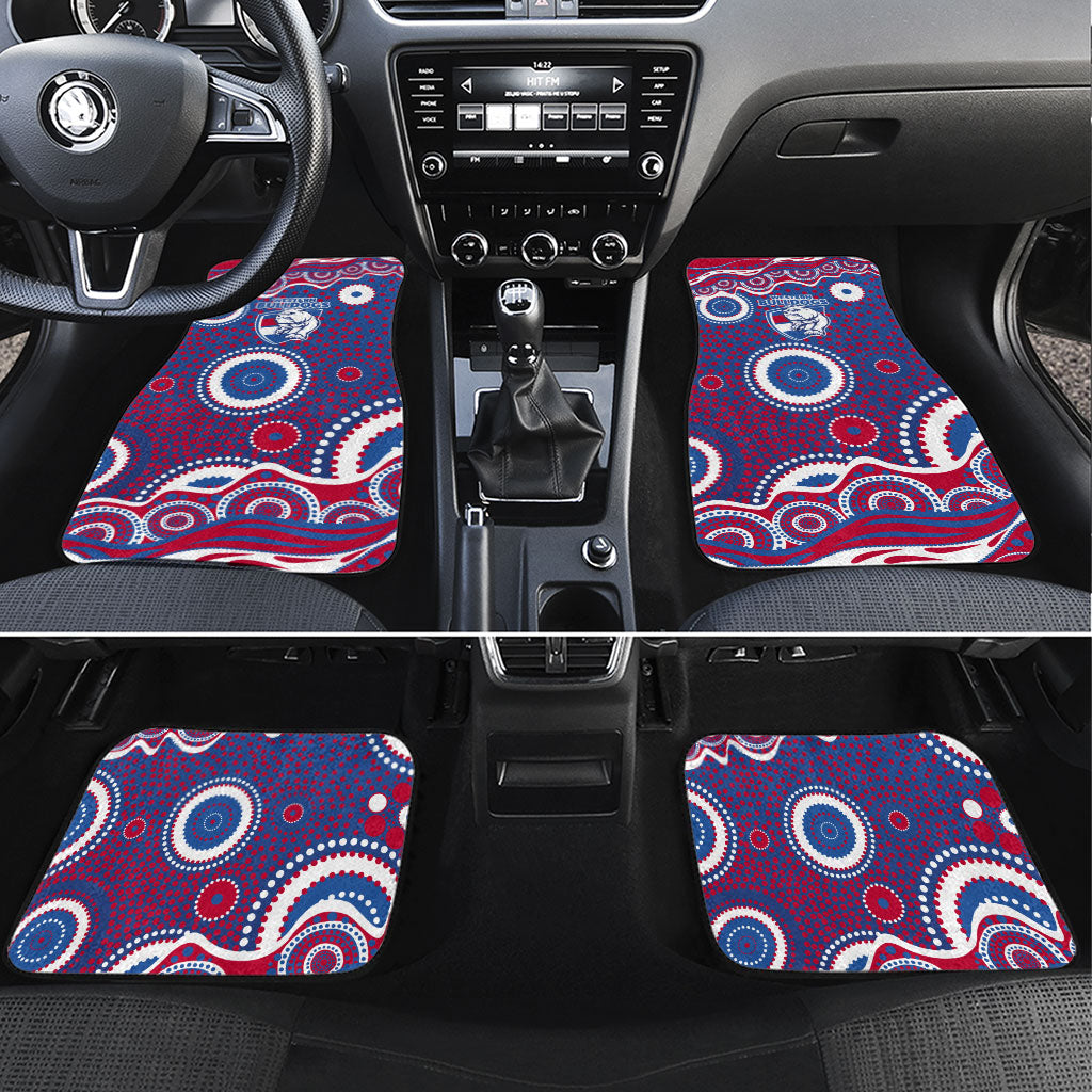 Western Bulldogs Car Mats Aboriginal Dot Pattern - Football Mascot Heritage Pride