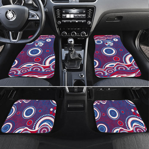 Western Bulldogs Car Mats Aboriginal Dot Pattern - Football Mascot Heritage Pride