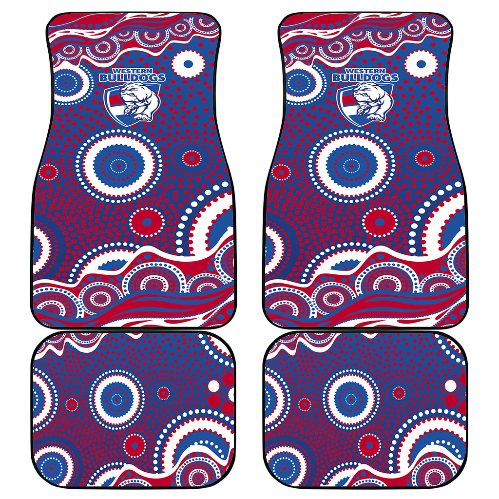 Western Bulldogs Car Mats Aboriginal Dot Pattern - Football Mascot Heritage Pride