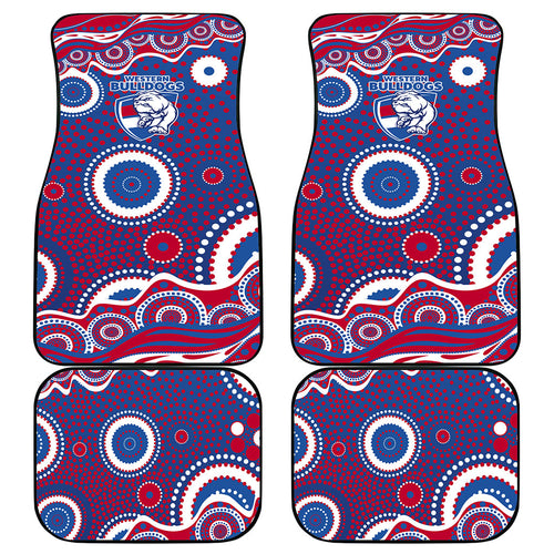 Western Bulldogs Car Mats Aboriginal Dot Pattern - Football Mascot Heritage Pride