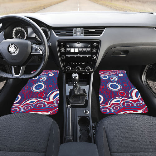 Western Bulldogs Car Mats Aboriginal Dot Pattern - Football Mascot Heritage Pride