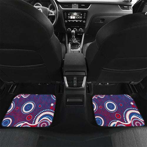Western Bulldogs Car Mats Aboriginal Dot Pattern - Football Mascot Heritage Pride