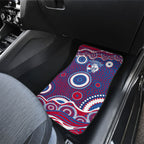 Western Bulldogs Car Mats Aboriginal Dot Pattern - Football Mascot Heritage Pride