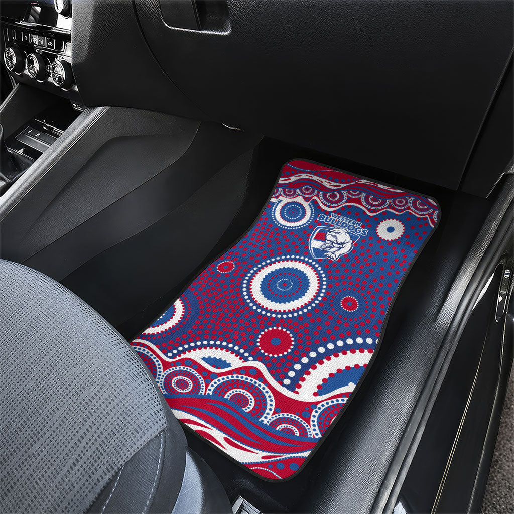 Western Bulldogs Car Mats Aboriginal Dot Pattern - Football Mascot Heritage Pride