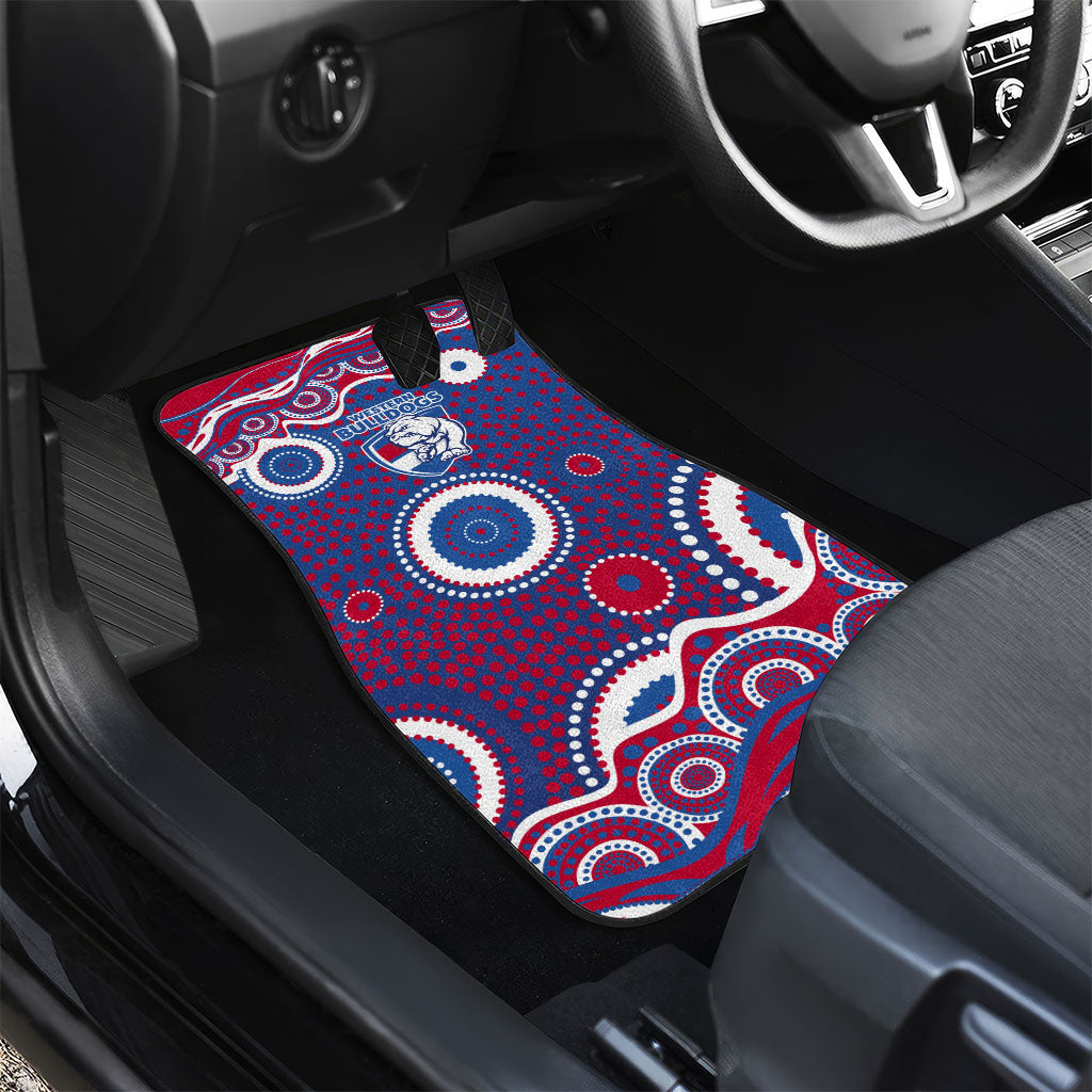 Western Bulldogs Car Mats Aboriginal Dot Pattern - Football Mascot Heritage Pride