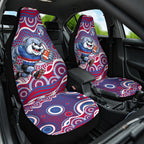 Western Bulldogs Car Seat Cover Aboriginal Dot Pattern - Football Mascot Heritage Pride