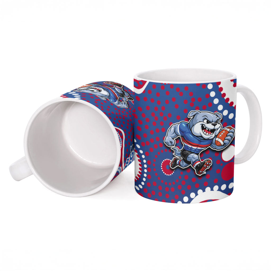 Western Bulldogs Ceramic Mug Aboriginal Dot Pattern - Football Mascot Heritage Pride