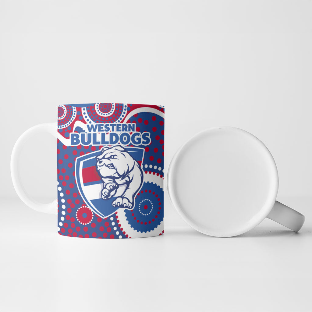 Western Bulldogs Ceramic Mug Aboriginal Dot Pattern - Football Mascot Heritage Pride
