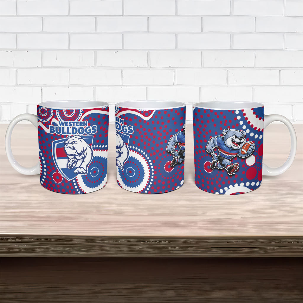 Western Bulldogs Ceramic Mug Aboriginal Dot Pattern - Football Mascot Heritage Pride