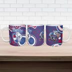 Western Bulldogs Ceramic Mug Aboriginal Dot Pattern - Football Mascot Heritage Pride