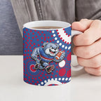 Western Bulldogs Ceramic Mug Aboriginal Dot Pattern - Football Mascot Heritage Pride