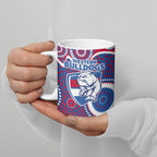 Western Bulldogs Ceramic Mug Aboriginal Dot Pattern - Football Mascot Heritage Pride