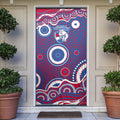Western Bulldogs Door Cover Aboriginal Dot Pattern - Football Mascot Heritage Pride
