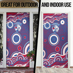 Western Bulldogs Door Cover Aboriginal Dot Pattern - Football Mascot Heritage Pride