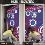 Western Bulldogs Door Cover Aboriginal Dot Pattern - Football Mascot Heritage Pride