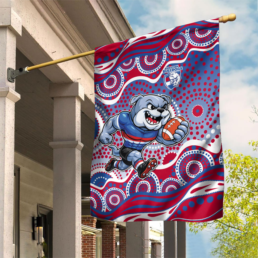 Western Bulldogs Garden Flag Aboriginal Dot Pattern - Football Mascot Heritage Pride