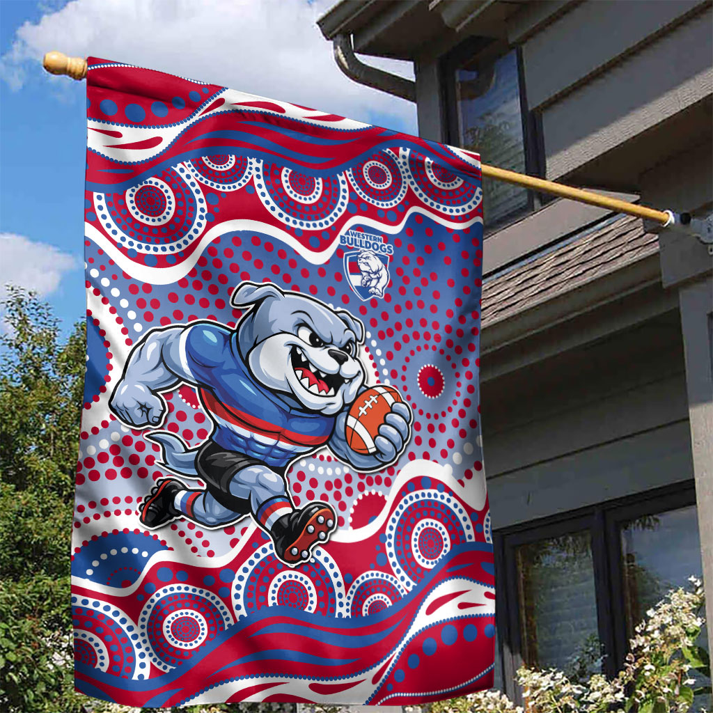 Western Bulldogs Garden Flag Aboriginal Dot Pattern - Football Mascot Heritage Pride