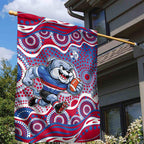 Western Bulldogs Garden Flag Aboriginal Dot Pattern - Football Mascot Heritage Pride