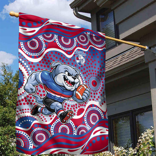 Western Bulldogs Garden Flag Aboriginal Dot Pattern - Football Mascot Heritage Pride