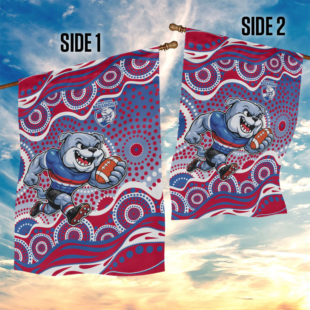 Western Bulldogs Garden Flag Aboriginal Dot Pattern - Football Mascot Heritage Pride
