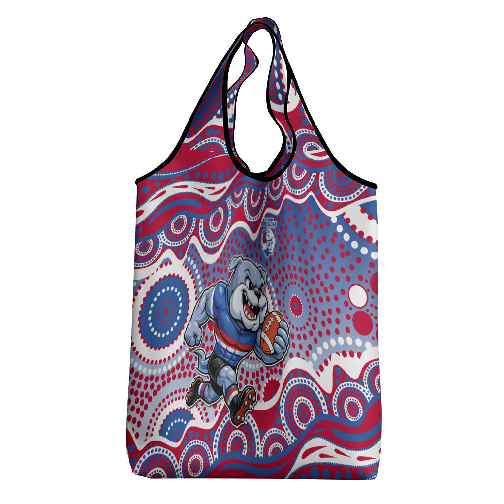 Western Bulldogs Grocery Bag Aboriginal Dot Pattern - Football Mascot Heritage Pride