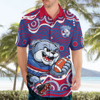 Western Bulldogs Hawaiian Shirt Aboriginal Dot Pattern - Football Mascot Heritage Pride