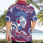 Western Bulldogs Hawaiian Shirt Aboriginal Dot Pattern - Football Mascot Heritage Pride