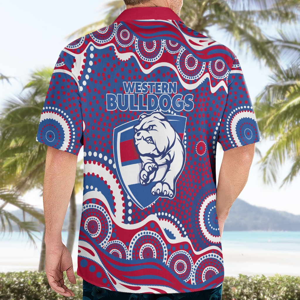 Western Bulldogs Hawaiian Shirt Aboriginal Dot Pattern - Football Mascot Heritage Pride