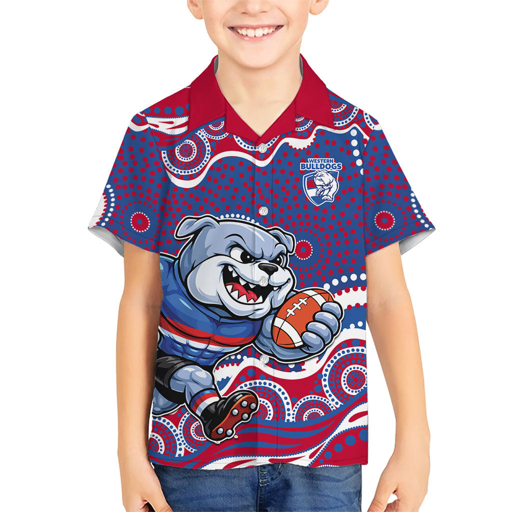 Western Bulldogs Hawaiian Shirt Aboriginal Dot Pattern - Football Mascot Heritage Pride